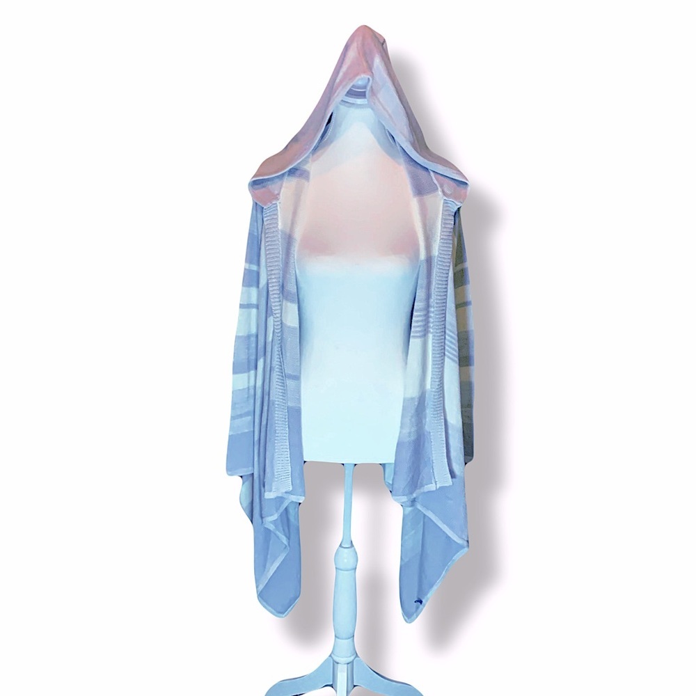 Line Lavender Oversized Hooded Cardigan Cotton Cottagecore Size Small Preppy Y2K